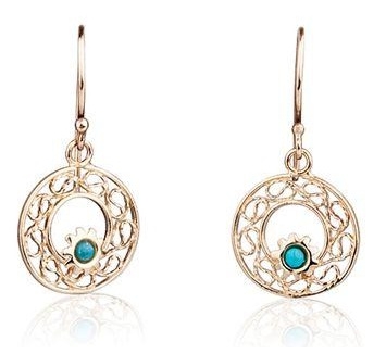 Gold Vintage Earrings with Opals