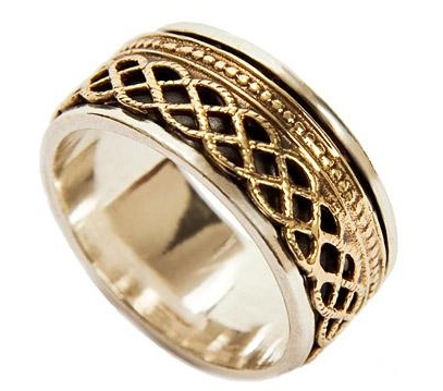 Silver and Gold Vintage ring - side view