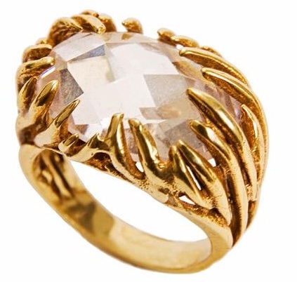 14k Vintage Ring with Zircon Gemstone side view