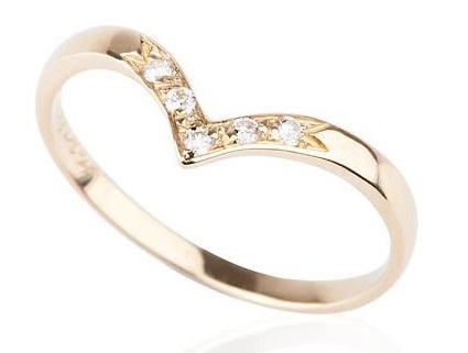 Gold and Diamond Vintage Style Ring Side View