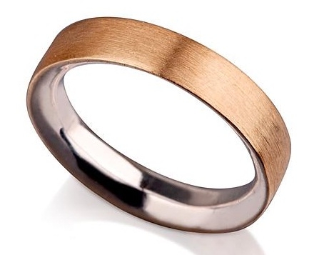 Gold and Silver Vintage Style Wedding Ring Side View