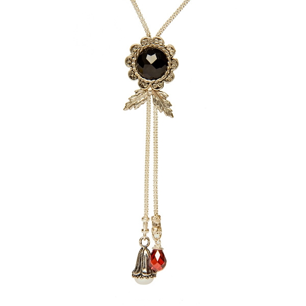 Onyx and Pearl Vintage Style Necklace