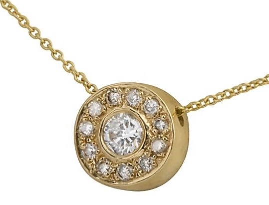 Gold Vintage Necklace with Diamonds
