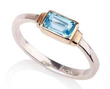 14k Gold Ring With Topaz Side View