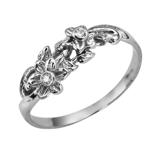 Vintage Style White Gold Diamond Ring