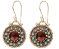 Antique Styled Designer Silver Earrings with Gemstones Front View Antique Styled Designer Silver Earrings with Gemstones Front View