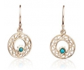 Gold Vintage Earrings with Opals