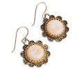 Gold Vintage Styled Earrings with Mother of Pearl