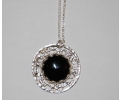 Silver Vinage Onyx Necklace