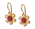 Six pearls and garnet vintage style earrings Six pearls and garnet vintage style earrings