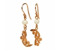 Naturalistic Vintage Gold Earrings with pearl Naturalistic Vintage Gold Earrings with pearl