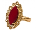 vintage 9k gold ring with pointed oval garnet vertical view vintage 9k gold ring with pointed oval garnet vertical view