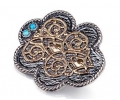 Gold and Silver Vintage Brooch front view Gold and Silver Vintage Brooch front view
