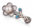 Silver and Gold Vintage Flower Brooch front view Silver and Gold Vintage Flower Brooch front view