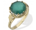 Gold Vintage Ring with Chrysoprase Gemstone side view Gold Vintage Ring with Chrysoprase Gemstone side view