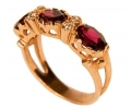 Rose Gold Vintage Ring with Red Garnets side view Rose Gold Vintage Ring with Red Garnets side view