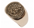 Sterling Silver Vintage Ring with Roman Stamp side view Sterling Silver Vintage Ring with Roman Stamp side view