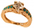 Rose Gold Vintage Cubic Zirconium Ring side view Rose Gold Vintage Cubic Zirconium Ring side view