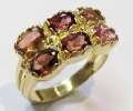Vintage Style Gold Ring with Garnets