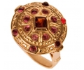 Rose Gold Vintage Ring with Garnets side view Rose Gold Vintage Ring with Garnets side view