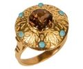 Gold Vintage Ring with a Brown Topaz side view Gold Vintage Ring with a Brown Topaz side view