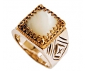 Antique Style Designer Ring with Mother of Pearl