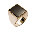 Gold and Silver Vintage Style Ring with Onyx Gold and Silver Vintage Style Ring with Onyx