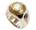 Gold & Silver Vintage Pearl Ring side view Gold & Silver Vintage Pearl Ring side view