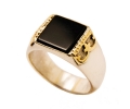 Gold and Silver Vintage Style Ring with Onyx Gold and Silver Vintage Style Ring with Onyx