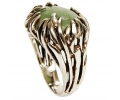 Silver Vintage Ring with Aventurine Stone side view Silver Vintage Ring with Aventurine Stone side view