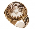 Gold and Silver Light Pink Vintage Ring side view Gold and Silver Light Pink Vintage Ring side view