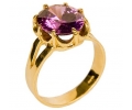 Gold Vintage Ring with a Purple Amethyst front view Gold Vintage Ring with a Purple Amethyst front view