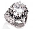 Vintage Silver and Zircon Ring side view