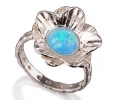 Vintage Silver and Opal Ring side view