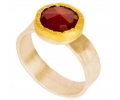 Sterling Silver Vintage Ring with 22k Gold Setting side view