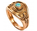 14k Vintage Gold Ring with Opal Gemstone Side View