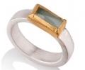 Antique Looking Gold and Silver Ring Side View