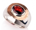 Antique Style Gold and Silver Ruby Ring Side View