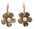 Designer Vintage Earrings with Pearl Front View Designer Vintage Earrings with Pearl Front View