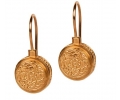 Elegant hanging gold earrings - side view Elegant hanging gold earrings - side view