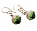 Antique Looking Vintage Silver Earrings with Zircon Side View Antique Looking Vintage Silver Earrings with Zircon Side View
