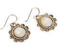 Antique looking Vintage Silver Earring with Motehr of Pearl Side View Antique looking Vintage Silver Earring with Motehr of Pearl Side View