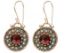 Antique Styled Designer Silver Earrings with Gemstones Front View Antique Styled Designer Silver Earrings with Gemstones Front View