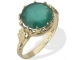 Gold Vintage Ring with Chrysoprase Gemstone side view Gold Vintage Ring with Chrysoprase Gemstone side view