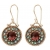 Antique Styled Fleur de Lis Silver Earrings with Gemstones