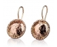 Gold Vintage Earrings with Naturalistic Texture front view