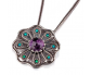 Vintage Style Silver Opal Necklace front view