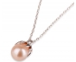 Vintage Style Silver Pendant with Pearl Side View