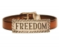 Silver and Leather "FREEDOM" Bracelet front view