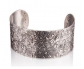 Silver Vintage Bracelet with Leaf Design front view